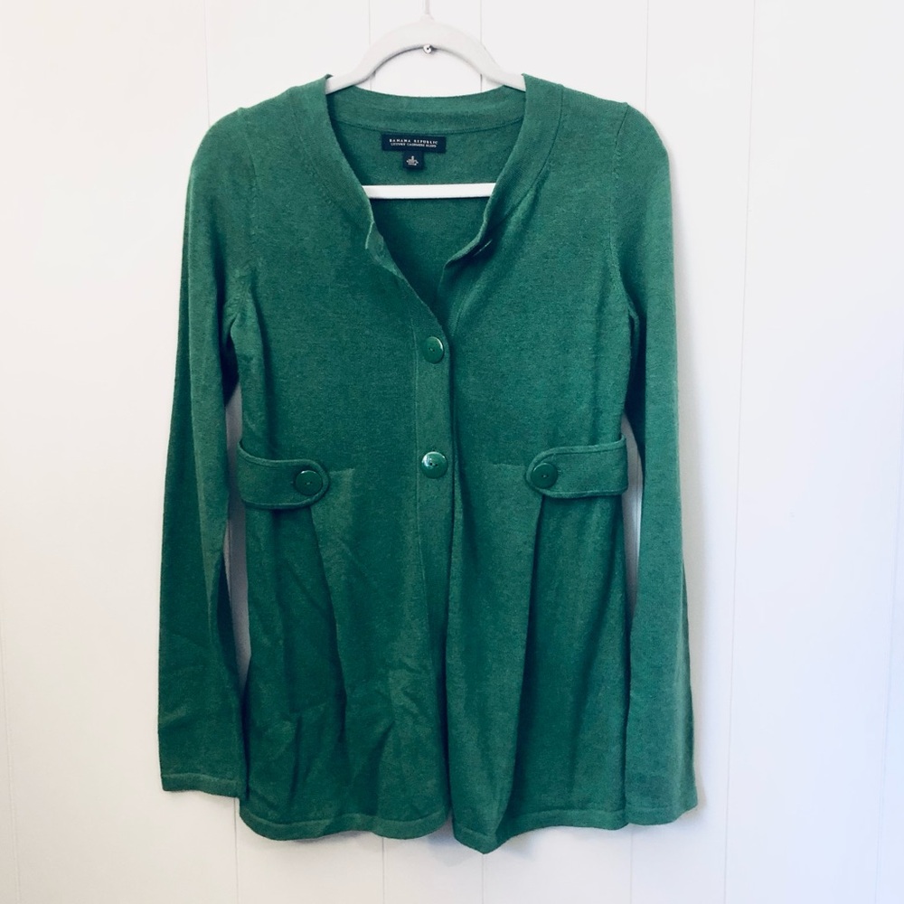 BR Cashmere Blend Cardigan Sweater Luxury Green St Patrick Irish Work Small